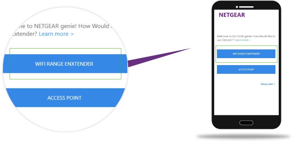 setup AC1200 as an Extender using mobile