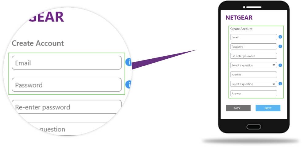 create new account mobile netgear genie